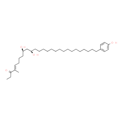 ChemSpider 2D Image | (4E,9R,11R)-9,11-Dihydroxy-27-(4-hydroxyphenyl)-4-methyl-4-heptacosen-3-one | C34H58O4