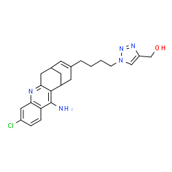 ChemSpider 2D Image | (1-{4-[3-Amino-7-chloro-10-azatetracyclo[11.3.1.0~2,11~.0~4,9~]heptadeca-2,4(9),5,7,10,14-hexaen-15-yl]butyl}-1H-1,2,3-triazol-4-yl)methanol | C23H26ClN5O