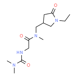 ChemSpider 2D Image | N~2~-(Dimethylcarbamoyl)-N-[(1-ethyl-5-oxo-3-pyrrolidinyl)methyl]-N-methylglycinamide | C13H24N4O3