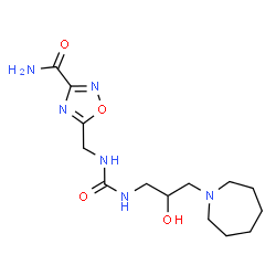 ChemSpider 2D Image | 5-[({[3-(1-Azepanyl)-2-hydroxypropyl]carbamoyl}amino)methyl]-1,2,4-oxadiazole-3-carboxamide | C14H24N6O4