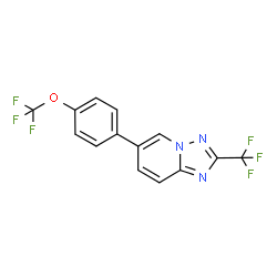 ChemSpider 2D Image | 6-[4-(Trifluoromethoxy)phenyl]-2-(trifluoromethyl)[1,2,4]triazolo[1,5-a]pyridine | C14H7F6N3O