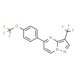 ChemSpider 2D Image | 5-[4-(Trifluoromethoxy)phenyl]-3-(trifluoromethyl)pyrazolo[1,5-a]pyrimidine | C14H7F6N3O