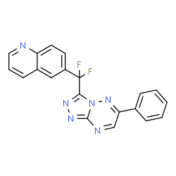 ChemSpider 2D Image | 6-[Difluoro(6-phenyl[1,2,4]triazolo[4,3-b][1,2,4]triazin-3-yl)methyl]quinoline | C20H12F2N6