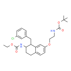 ChemSpider 2D Image | 2-Methyl-2-propanyl [2-({8-(3-chlorobenzyl)-7-[(ethoxycarbonyl)amino]-5,6,7,8-tetrahydro-2-naphthalenyl}oxy)ethyl]carbamate | C27H35ClN2O5