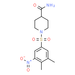 ChemSpider 2D Image | 1-[(3,4-Dimethyl-5-nitrophenyl)sulfonyl]-4-piperidinecarboxamide | C14H19N3O5S
