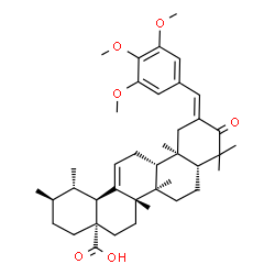 ChemSpider 2D Image | (2E)-3-Oxo-2-(3,4,5-trimethoxybenzylidene)urs-12-en-28-oic acid | C40H56O6