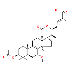 ChemSpider 2D Image | (3beta,7alpha,22S,24E)-3,22-Diacetoxy-7-methoxylanosta-8,24-dien-26-oic acid | C35H54O7