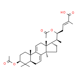 ChemSpider 2D Image | (3beta,22S,24E)-3,22-Diacetoxylanosta-7,9(11),24-trien-26-oic acid | C34H50O6