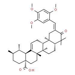 ChemSpider 2D Image | (2E)-3-Oxo-2-(2,4,5-trimethoxybenzylidene)urs-12-en-28-oic acid | C40H56O6