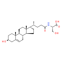 ChemSpider 2D Image | N-[(3beta)-3-Hydroxy-24-oxochol-5-en-24-yl]-L-serine | C27H43NO5