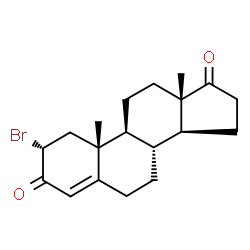 ChemSpider 2D Image | (2alpha)-2-Bromoandrost-4-ene-3,17-dione | C19H25BrO2