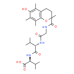 ChemSpider 2D Image | N-[(6-Hydroxy-2,5,7,8-tetramethyl-3,4-dihydro-2H-chromen-2-yl)carbonyl]glycyl-L-valyl-L-valine | C26H39N3O7