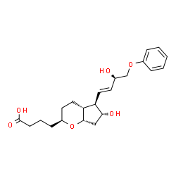ChemSpider 2D Image | 4-{(2S,4aR,5R,6R,7aS)-6-Hydroxy-5-[(1E,3R)-3-hydroxy-4-phenoxy-1-buten-1-yl]octahydrocyclopenta[b]pyran-2-yl}butanoic acid | C22H30O6