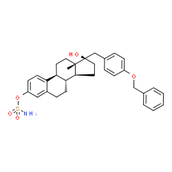 ChemSpider 2D Image | (17beta)-17-[4-(Benzyloxy)benzyl]-17-hydroxyestra-1(10),2,4-trien-3-yl sulfamate | C32H37NO5S