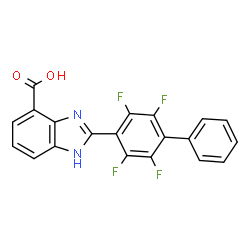 ChemSpider 2D Image | 2-(2,3,5,6-Tetrafluoro-4-biphenylyl)-1H-benzimidazole-4-carboxylic acid | C20H10F4N2O2