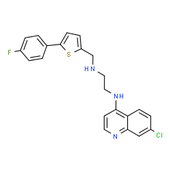 ChemSpider 2D Image | N-(7-Chloro-4-quinolinyl)-N'-{[5-(4-fluorophenyl)-2-thienyl]methyl}-1,2-ethanediamine | C22H19ClFN3S