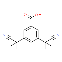 ChemSpider 2D Image | 3,5-Bis(2-cyano-2-propanyl)benzoic acid | C15H16N2O2