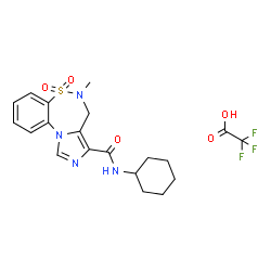 ChemSpider 2D Image | N-Cyclohexyl-5-methyl-4,5-dihydroimidazo[5,1-d][1,2,5]benzothiadiazepine-3-carboxamide 6,6-dioxide trifluoroacetate (1:1) | C20H23F3N4O5S