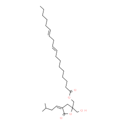 ChemSpider 2D Image | [(4Z)-2-(Hydroxymethyl)-4-(3-methylbutylidene)-5-oxotetrahydro-2-furanyl]methyl (9E,12E)-9,12-octadecadienoate | C29H48O5