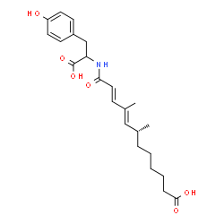 ChemSpider 2D Image | (7R,8E,10E)-12-{[1-Carboxy-2-(4-hydroxyphenyl)ethyl]amino}-7,9-dimethyl-12-oxo-8,10-dodecadienoic acid | C23H31NO6