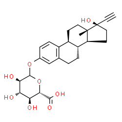 ChemSpider 2D Image | (17alpha)-17-Hydroxy-19-norpregna-1,3,5(10)-trien-20-yn-3-yl D-glucopyranosiduronic acid | C26H32O8