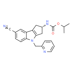 ChemSpider 2D Image | Isopropyl [(2S)-7-(~14~C)cyano-4-(2-pyridinylmethyl)-1,2,3,4-tetrahydrocyclopenta[b]indol-2-yl]carbamate | C2114CH22N4O2