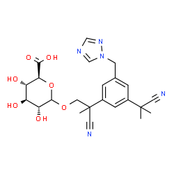 ChemSpider 2D Image | 2-Cyano-2-[3-(2-cyano-2-propanyl)-5-(1H-1,2,4-triazol-1-ylmethyl)phenyl]propyl D-glucopyranosiduronic acid | C23H27N5O7