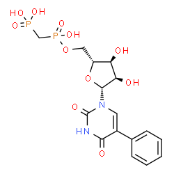 ChemSpider 2D Image | 5'-O-[Hydroxy(phosphonomethyl)phosphoryl]-5-phenyluridine | C16H20N2O11P2