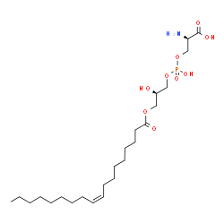 ChemSpider 2D Image | O-(Hydroxy{(2R)-2-hydroxy-3-[(9Z)-9-octadecenoyloxy]propoxy}phosphoryl)-D-serine | C24H46NO9P