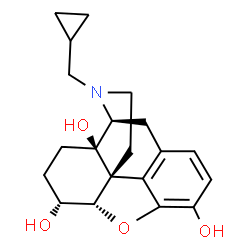 ChemSpider 2D Image | (5beta,6beta,9alpha,13alpha,14alpha)-17-(Cyclopropylmethyl)-4,5-epoxymorphinan-3,6,14-triol | C20H25NO4