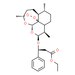 ChemSpider 2D Image | Ethyl 3-phenyl-3-{[(1R,4S,5R,9R,10S,12R,13R)-1,5,9-trimethyl-11,14,15,16-tetraoxatetracyclo[10.3.1.0~4,13~.0~8,13~]hexadec-10-yl]oxy}propanoate | C26H36O7