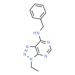 ChemSpider 2D Image | N-Benzyl-3-ethyl-3H-[1,2,3]triazolo[4,5-d]pyrimidin-7-amine | C13H14N6
