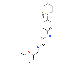 ChemSpider 2D Image | N-(2,2-Diethoxyethyl)-N'-[4-(1,1-dioxido-1,2-thiazinan-2-yl)phenyl]ethanediamide | C18H27N3O6S