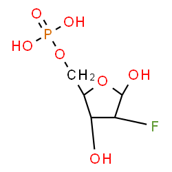 ChemSpider 2D Image | 2-Deoxy-2-fluoro-5-O-phosphono-alpha-D-arabinofuranose | C5H10FO7P
