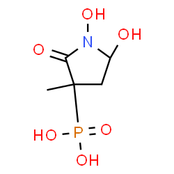 ChemSpider 2D Image | [(3S,5S)-1,5-Dihydroxy-3-methyl-2-oxo-3-pyrrolidinyl]phosphonic acid | C5H10NO6P