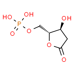 ChemSpider 2D Image | [(2R,3S)-3-Hydroxy-5-oxotetrahydro-2-furanyl]methyl dihydrogen phosphate (non-preferred name) | C5H9O7P