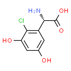 ChemSpider 2D Image | (2S)-Amino(2-chloro-3,5-dihydroxyphenyl)acetic acid | C8H8ClNO4