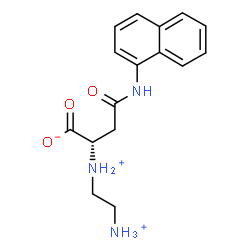 ChemSpider 2D Image | (2S)-2-[(2-Ammonioethyl)ammonio]-4-(1-naphthylamino)-4-oxobutanoate | C16H20N3O3