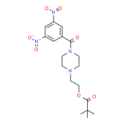 ChemSpider 2D Image | 2-[4-(3,5-Dinitrobenzoyl)-1-piperazinyl]ethyl pivalate | C18H24N4O7