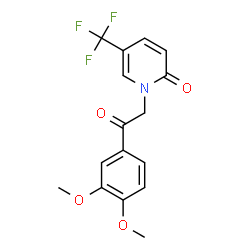 ChemSpider 2D Image | 1-[2-(3,4-Dimethoxyphenyl)-2-oxoethyl]-5-(trifluoromethyl)-2(1H)-pyridinone | C16H14F3NO4