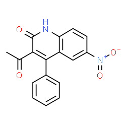 ChemSpider 2D Image | 3-Acetyl-6-nitro-4-phenyl-2(1H)-quinolinone | C17H12N2O4