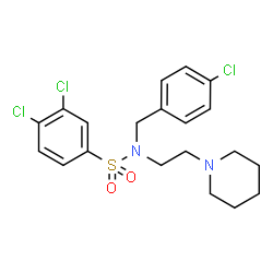 ChemSpider 2D Image | 3,4-Dichloro-N-(4-chlorobenzyl)-N-[2-(1-piperidinyl)ethyl]benzenesulfonamide | C20H23Cl3N2O2S