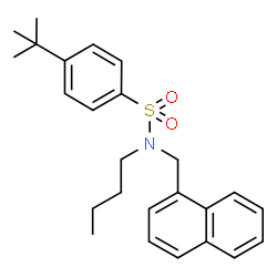 ChemSpider 2D Image | N-Butyl-4-(2-methyl-2-propanyl)-N-(1-naphthylmethyl)benzenesulfonamide | C25H31NO2S