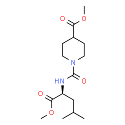 ChemSpider 2D Image | Methyl N-{[4-(methoxycarbonyl)-1-piperidinyl]carbonyl}-L-leucinate | C15H26N2O5
