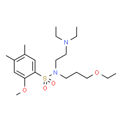 ChemSpider 2D Image | N-[2-(Diethylamino)ethyl]-N-(3-ethoxypropyl)-2-methoxy-4,5-dimethylbenzenesulfonamide | C20H36N2O4S