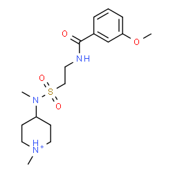ChemSpider 2D Image | 4-[({2-[(3-Methoxybenzoyl)amino]ethyl}sulfonyl)(methyl)amino]-1-methylpiperidinium | C17H28N3O4S