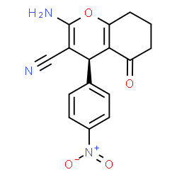 ChemSpider 2D Image | (4S)-2-Amino-4-(4-nitrophenyl)-5-oxo-5,6,7,8-tetrahydro-4H-chromene-3-carbonitrile | C16H13N3O4