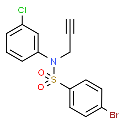 ChemSpider 2D Image | 4-Bromo-N-(3-chlorophenyl)-N-(2-propyn-1-yl)benzenesulfonamide | C15H11BrClNO2S