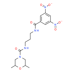 ChemSpider 2D Image | N-{3-[(3,5-Dinitrobenzoyl)amino]propyl}-2,6-dimethyl-4-morpholinecarboxamide | C17H23N5O7