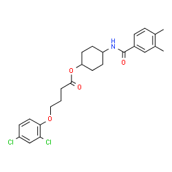 ChemSpider 2D Image | 4-[(3,4-Dimethylbenzoyl)amino]cyclohexyl 4-(2,4-dichlorophenoxy)butanoate | C25H29Cl2NO4